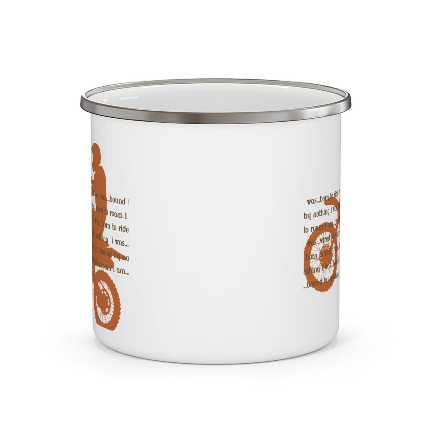 Enamel Mug Inspirational Adventure Motorbike