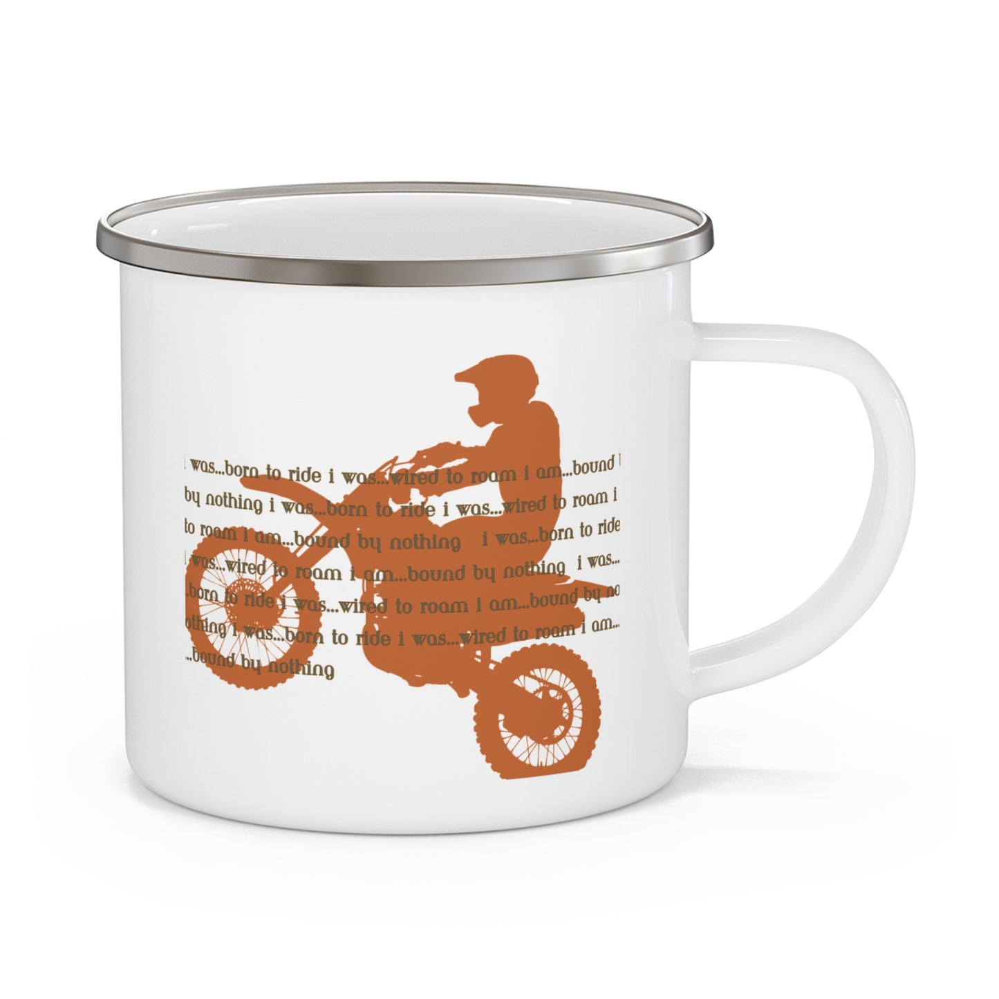 Enamel Mug Inspirational Adventure Motorbike