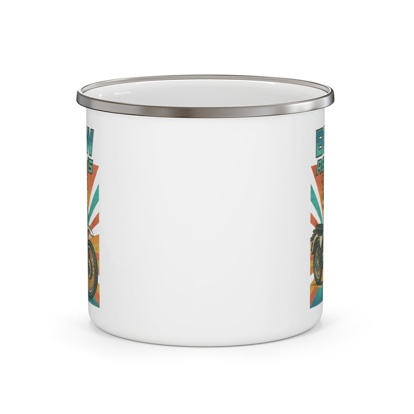 BMW 80s Motorbike Retro Enamel Camping Mug