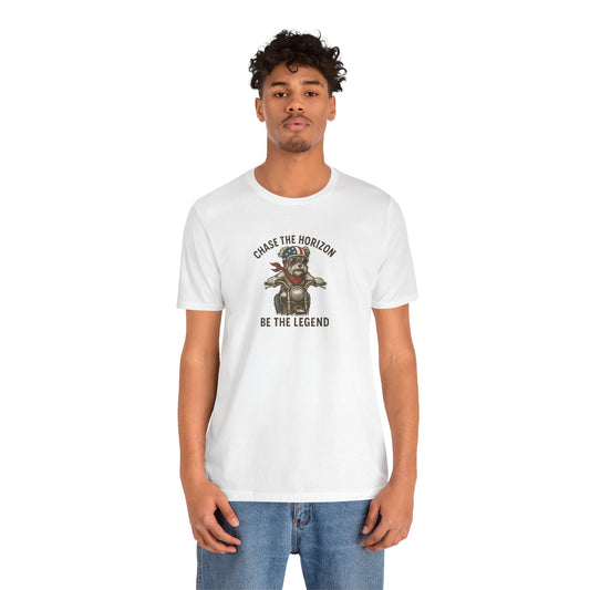 Funny Retro Biker Dog Scottish Terrier Monochrome Uni-Sex Tee