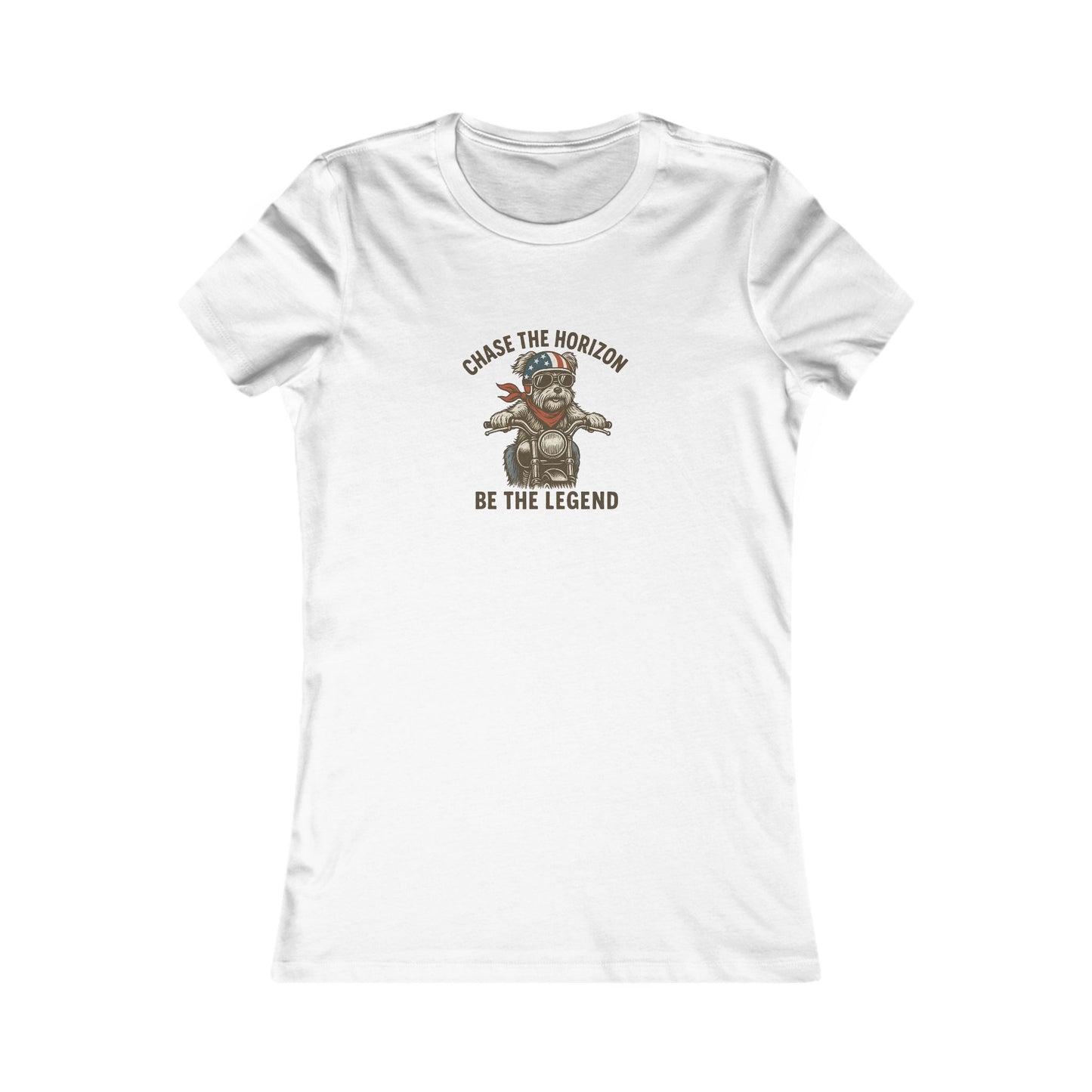Ladies Fitted Funny Biker T Shirt with Terrier Dog