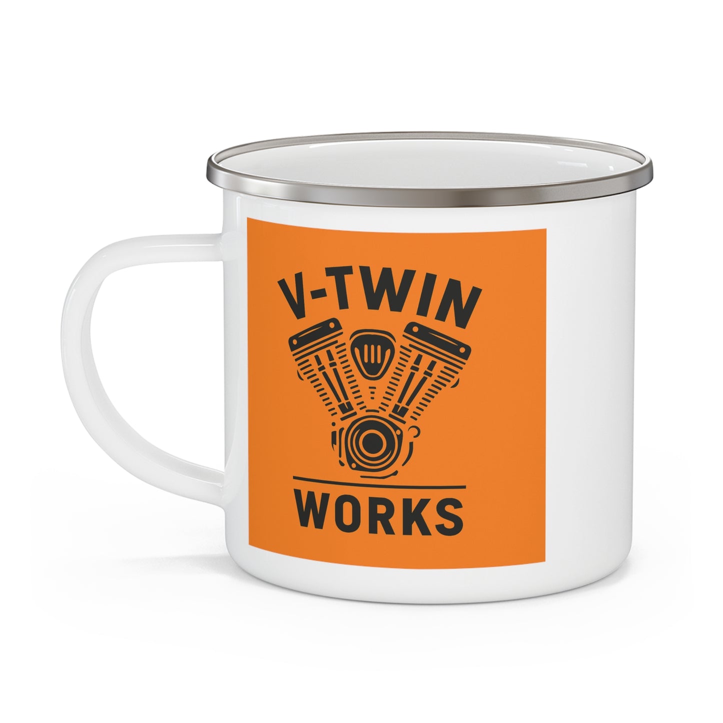 V-Twin Works Logo Enamel Camping Mug