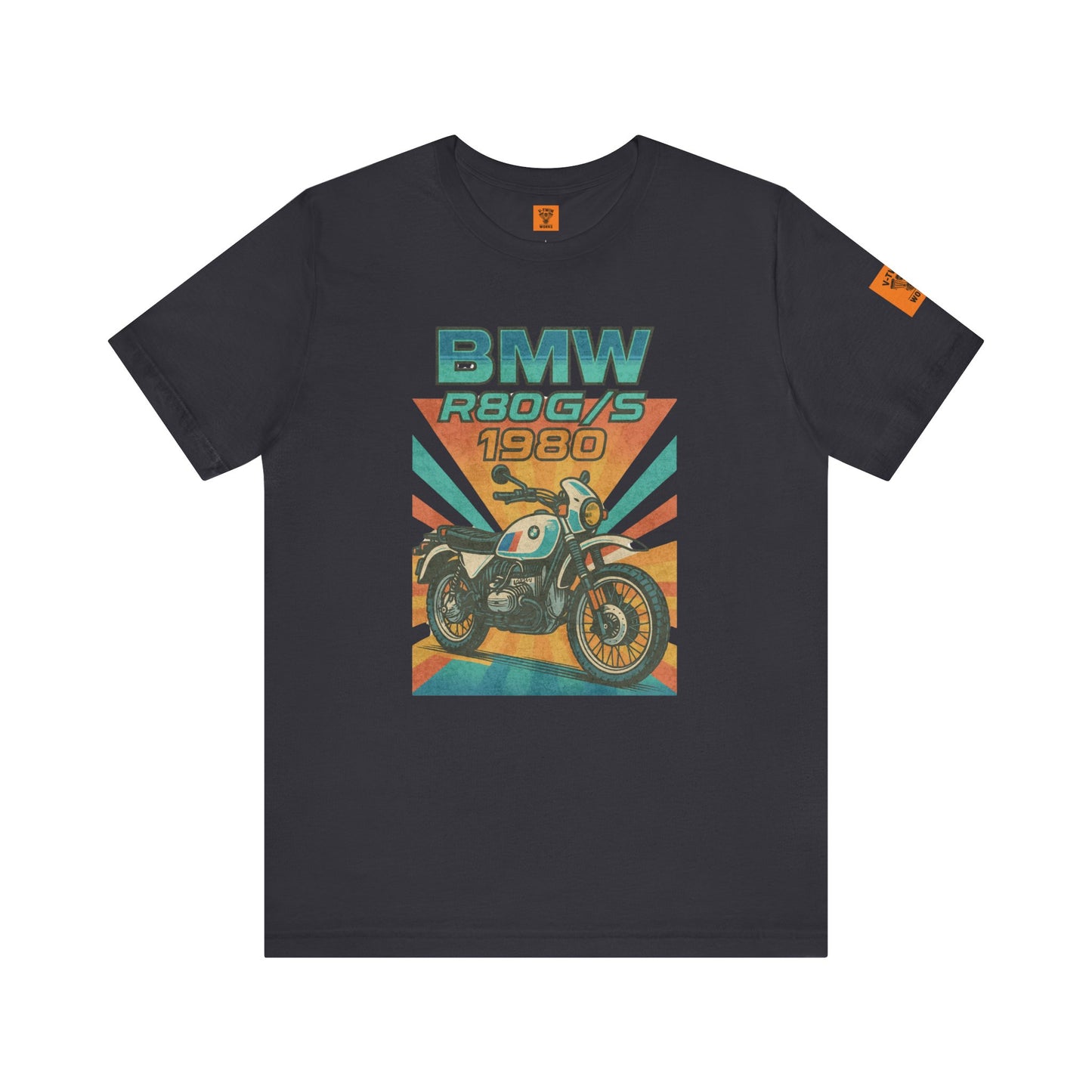Unisex Inspirational Retro 80s BMW Sunset Motorbike Tee