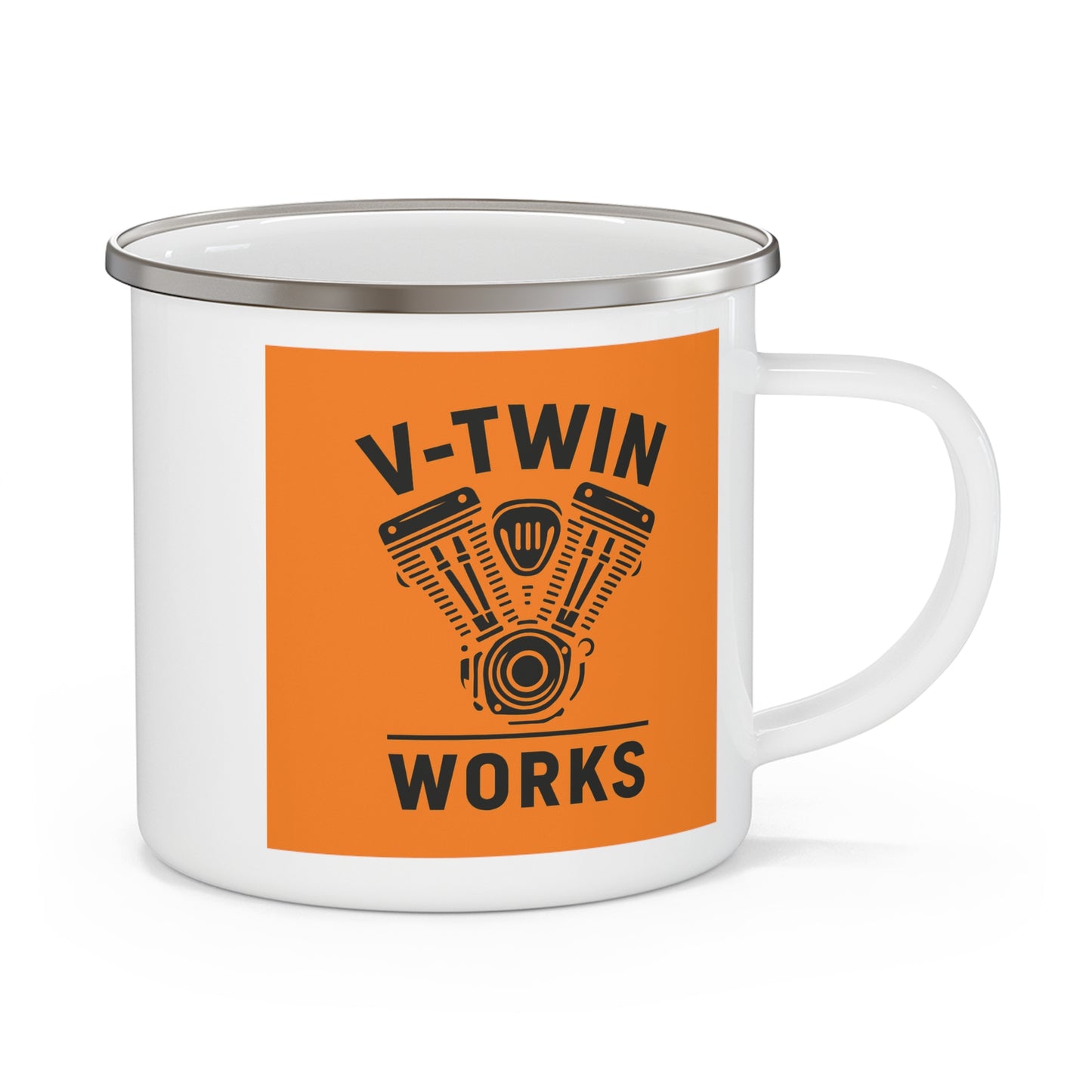 V-Twin Works Logo Enamel Camping Mug