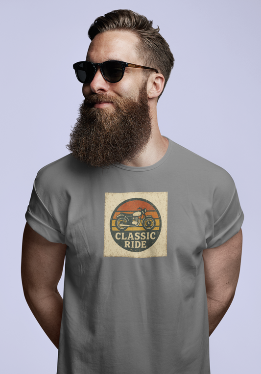 Unisex Retro Vintage Classic Sunset Gift Motorbike Tee