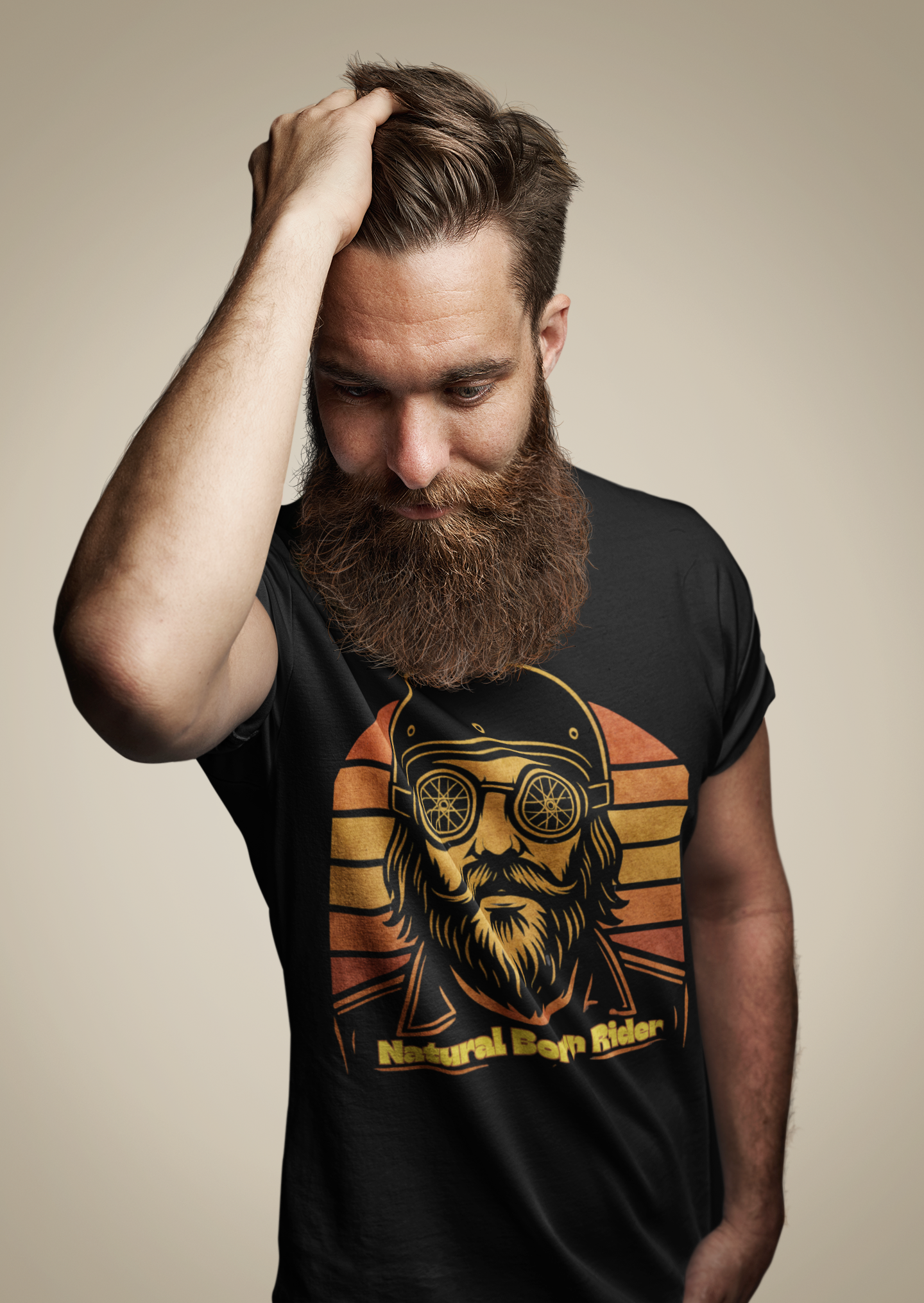 Unisex Retro Vintage Sunset Motorbike Tee