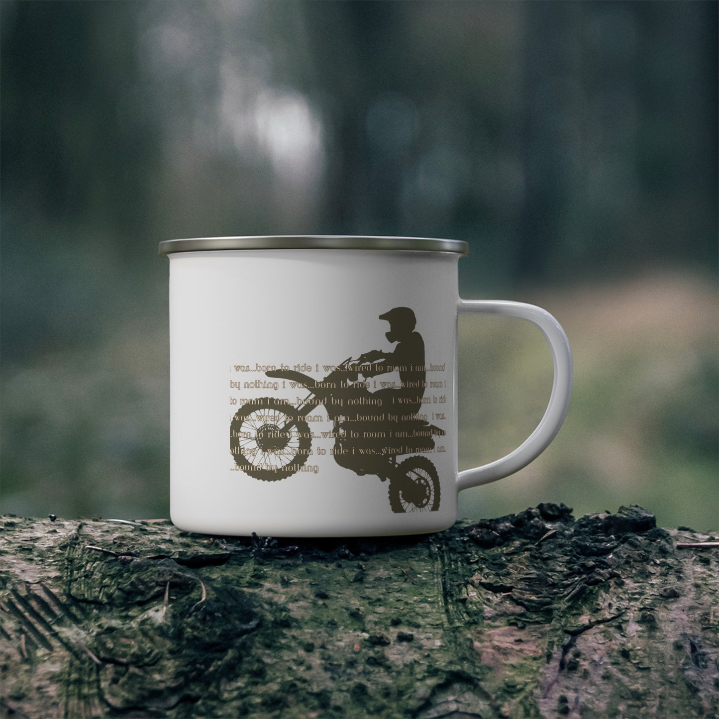 Inspirational Dirt Bike Enamel Camping Mug