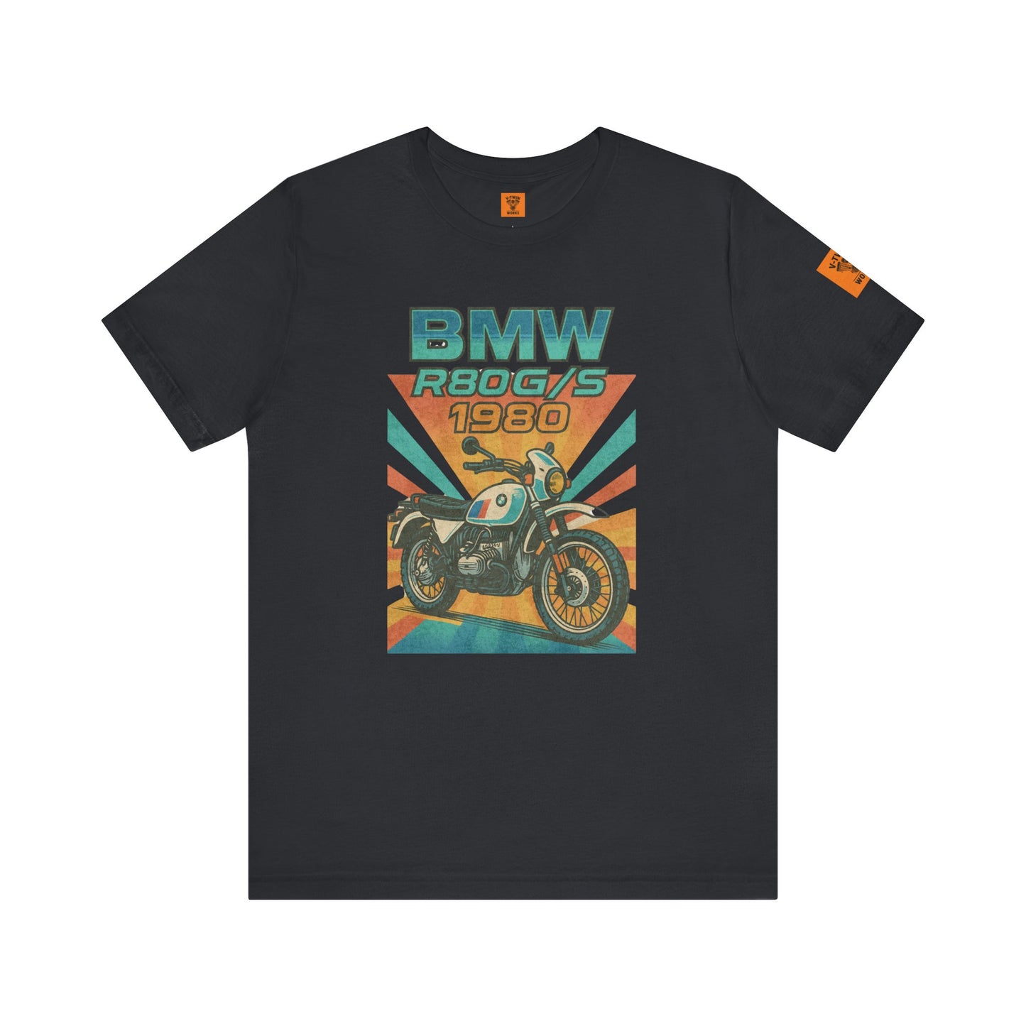 Unisex Inspirational Retro 80s BMW Sunset Motorbike Tee