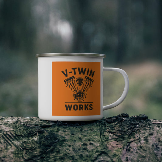 V-Twin Works Logo Enamel Camping Mug