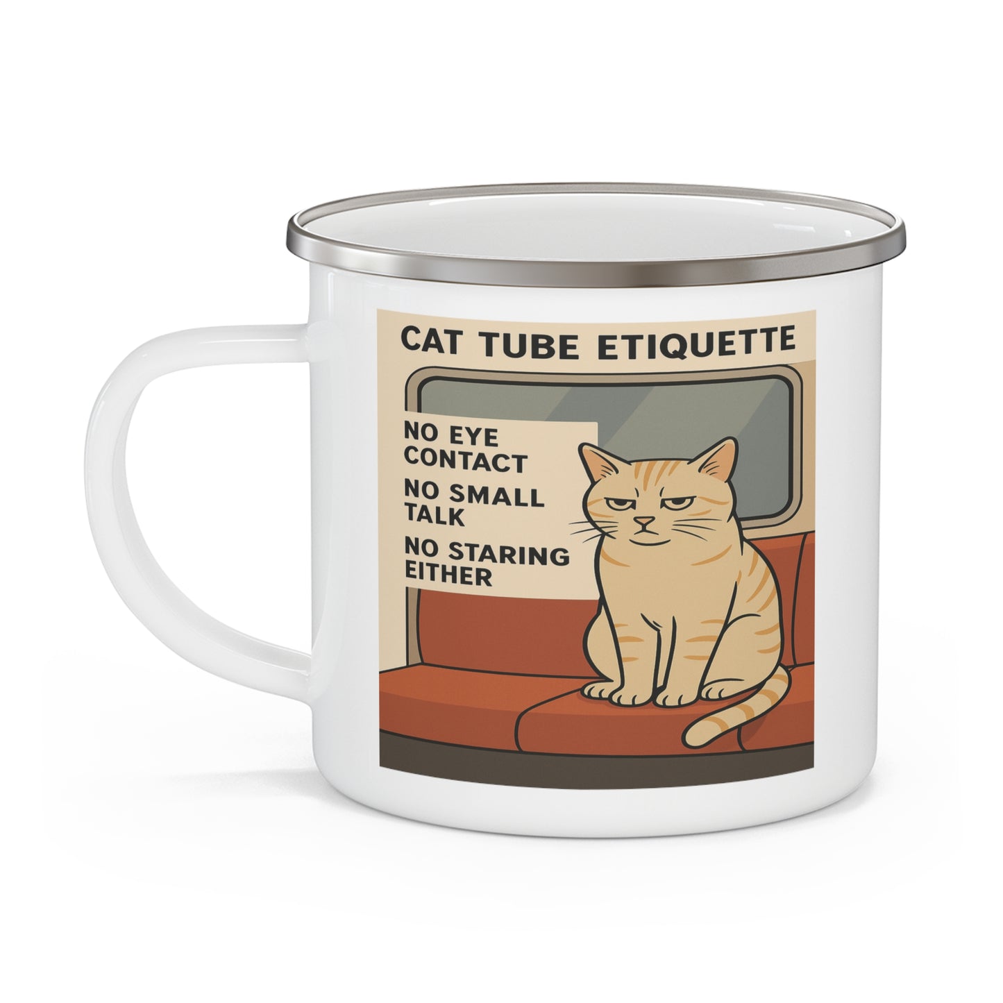 The Grumpy Commuter Cat Camping Mug
