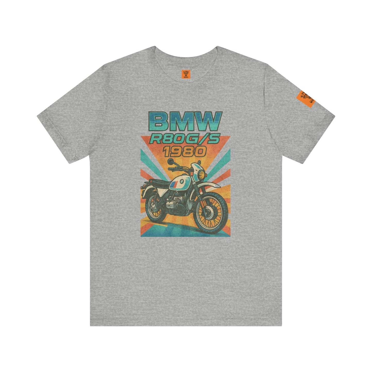 Unisex Inspirational Retro 80s BMW Sunset Motorbike Tee