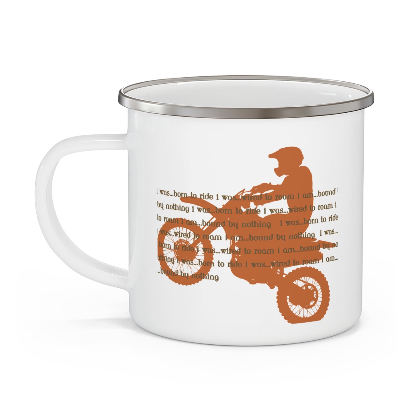 Enamel Mug Inspirational Adventure Motorbike
