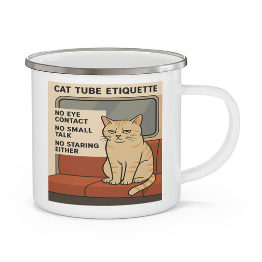 The Grumpy Commuter Cat Camping Mug