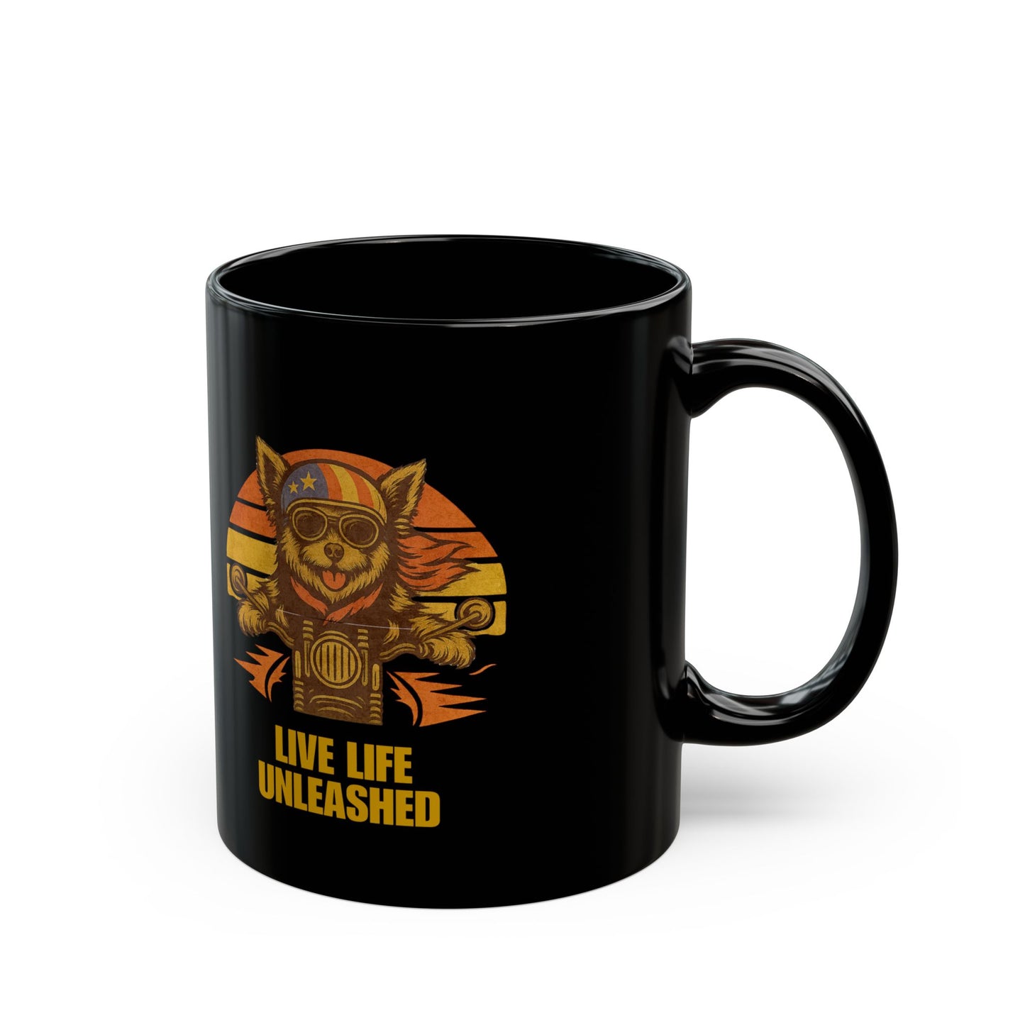 Retro Biker Dog German Shepherd  Enamel Mug