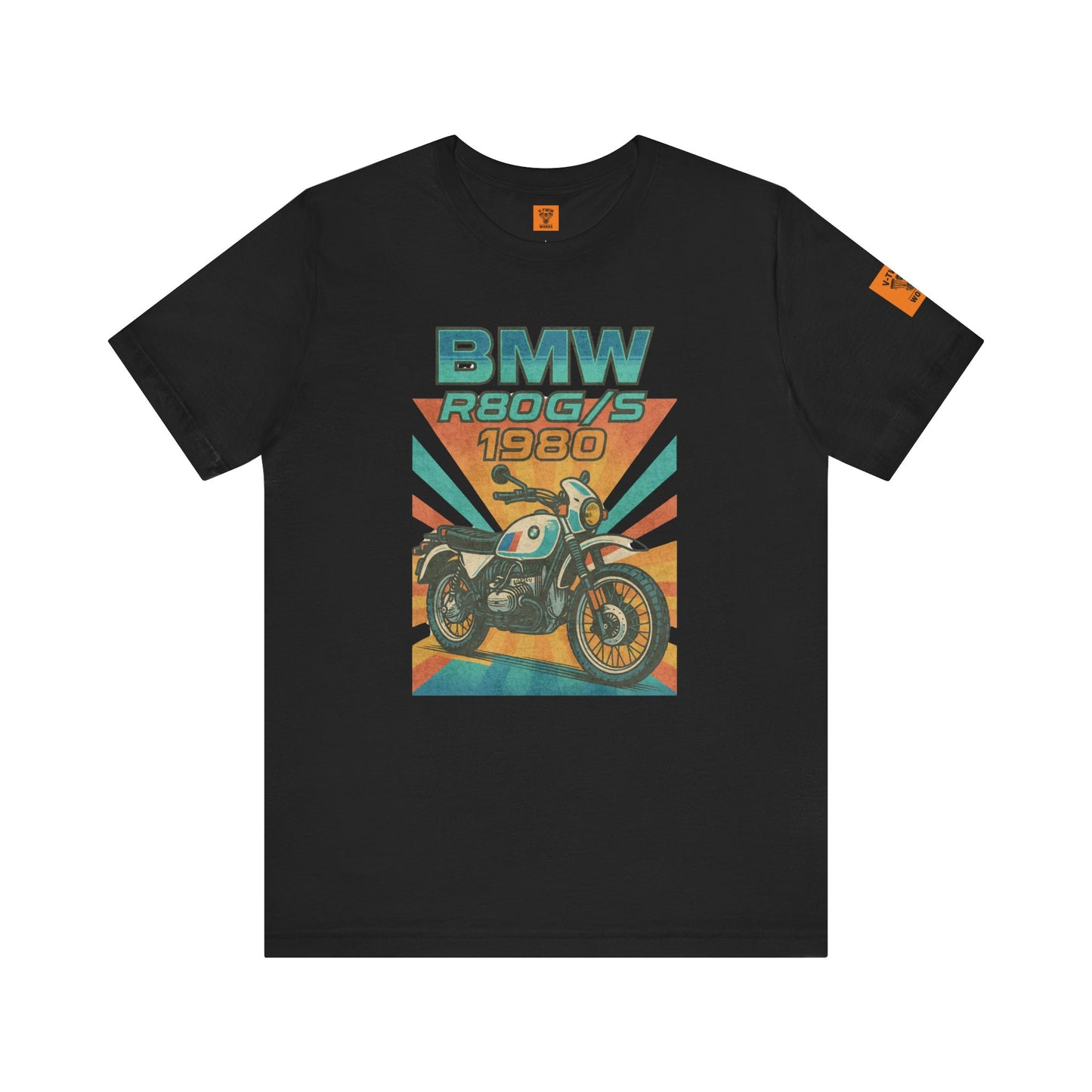 Unisex Inspirational Retro 80s BMW Sunset Motorbike Tee