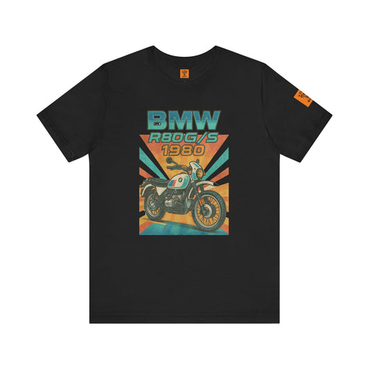 Unisex Inspirational Retro 80s BMW Sunset Motorbike Tee