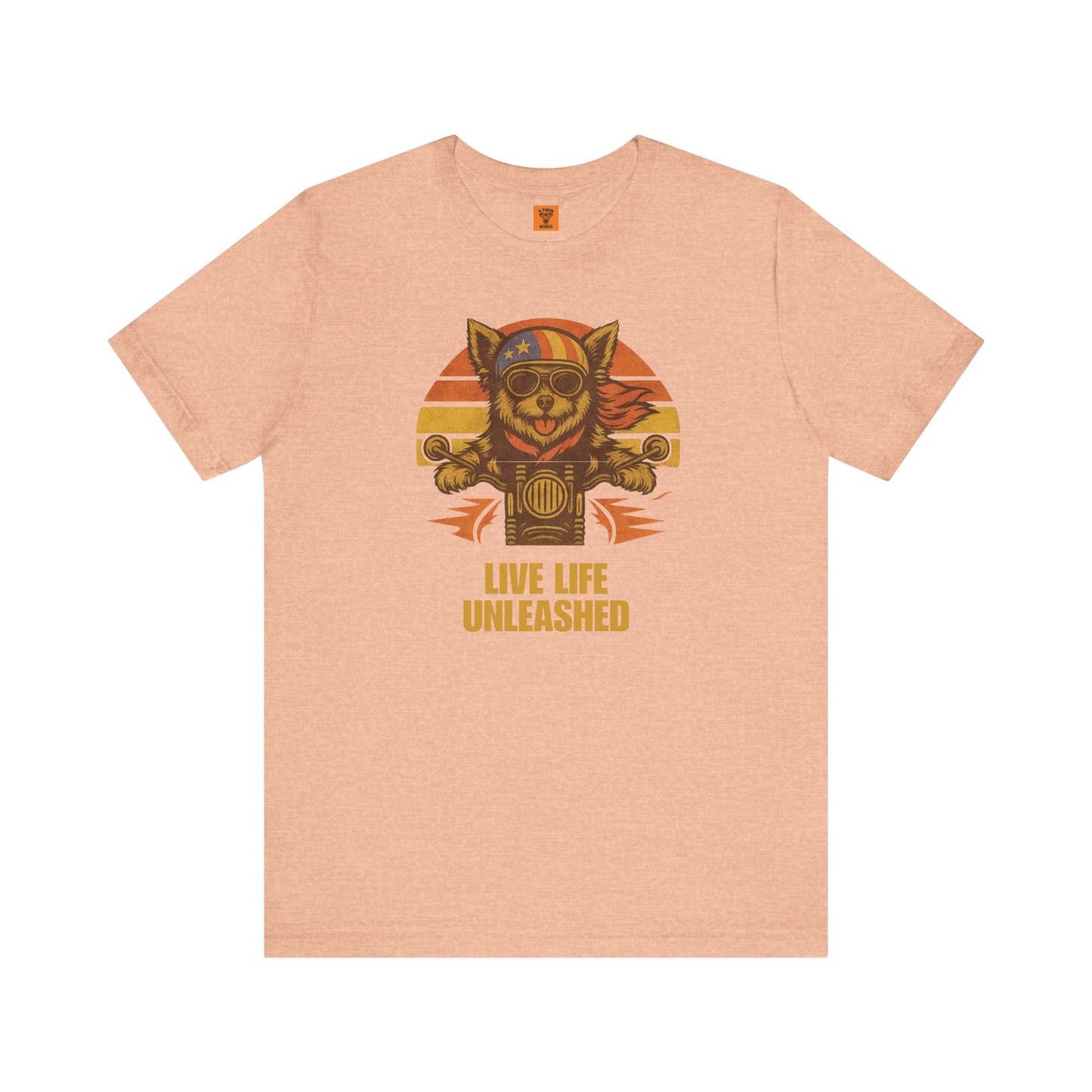 Unisex Funny Retro Vintage Sunset Biker Dog German Shepherd Tee