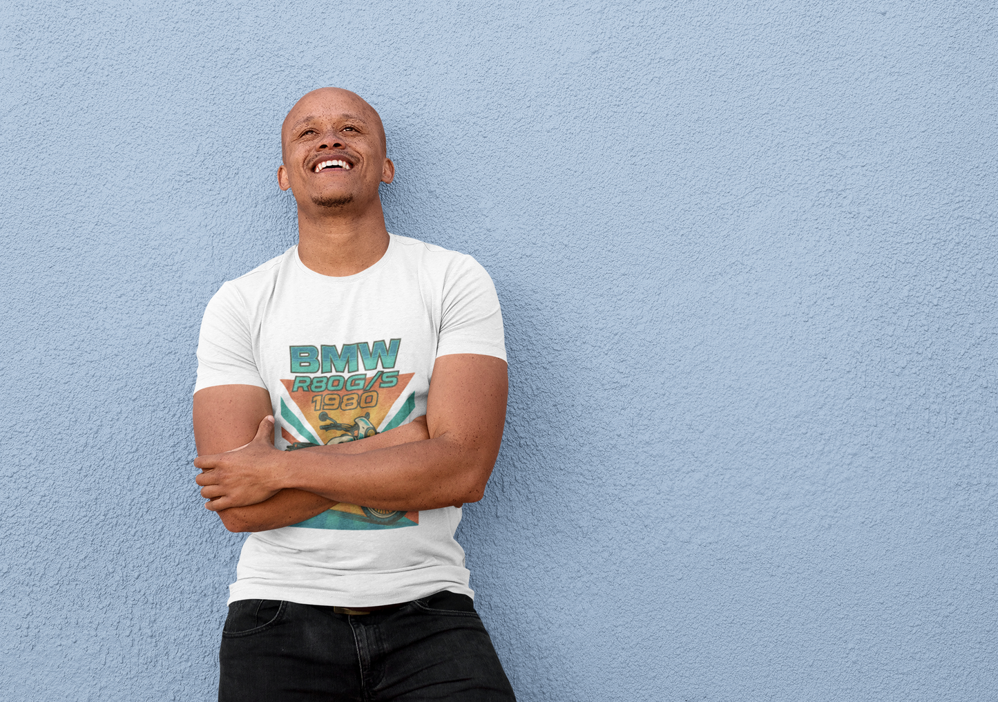 Unisex Inspirational Retro 80s BMW Sunset Motorbike Tee