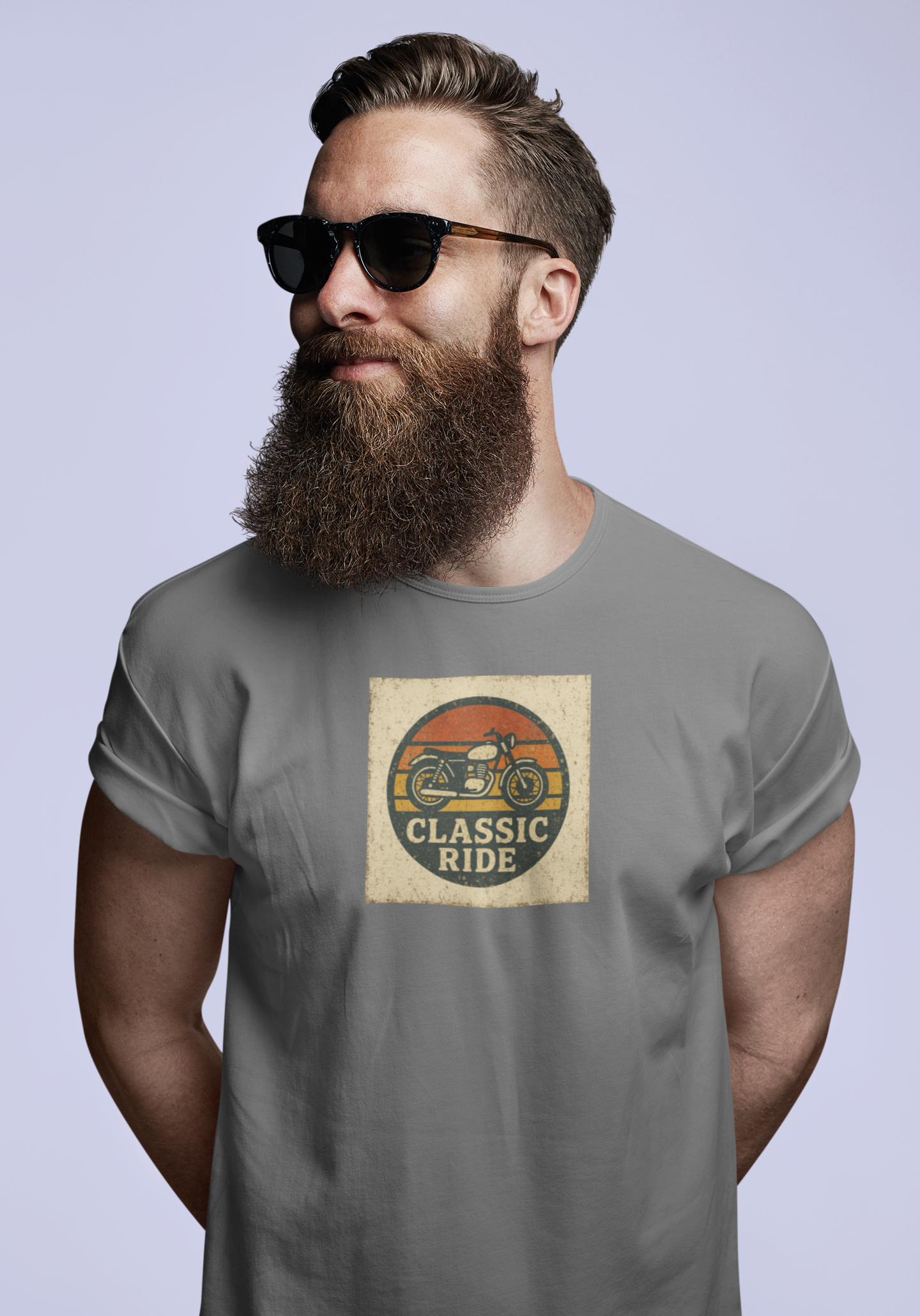 Unisex Retro Vintage Classic Sunset Gift Motorbike Tee