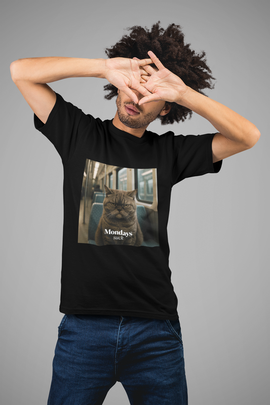 Funny Grumpy Cat Unisex T- Shirt: Monday Morning Commute